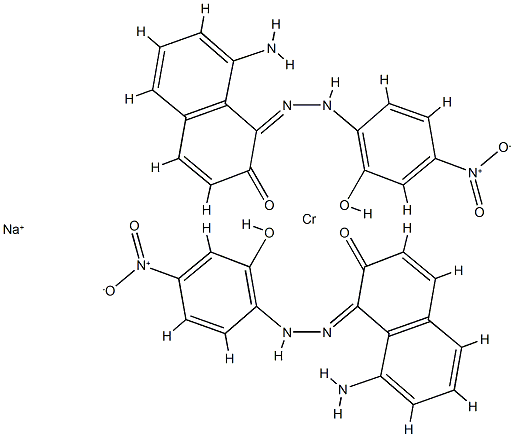 sodium bis[8-amino-1-[(2-hydroxy-4-nitrophenyl)azo]-2-naphtholato(2-)]chromate(1-)结构式