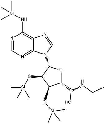 5'-(Ethylthio)-N-(trimethylsilyl)-2'-O,3'-O-bis(trimethylsilyl)-5'-deoxyadenosine结构式