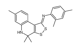 N-(2,4-dimethylphenyl)-4,4,7-trimethyl-5H-dithiolo[3,4-c]quinolin-1-imine结构式