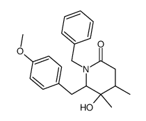 1-benzyl-5-hydroxy-6-(4-methoxy-benzyl)-4,5-dimethyl-piperidin-2-one Structure