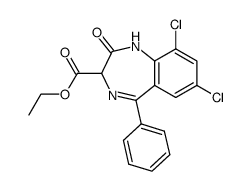 7,9-dichloro-2-oxo-5-phenyl-2,3-dihydro-1H-benzo[e][1,4]diazepine-3-carboxylic acid ethyl ester Structure