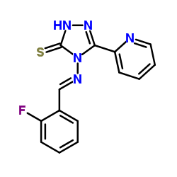 4-{[(E)-(2-Fluorophenyl)methylene]amino}-5-(pyridin-2-yl)-4H-1,2,4-triazole-3-thiol结构式