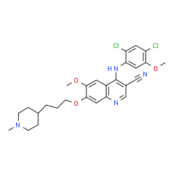 4-[(2,4-DICHLORO-5-METHOXYPHENYL)AMINO]-6-METHOXY-7-[(1-METHYL-4-PIPERIDIN-4-YL)METHOXY]-3 QUINOLINECARBONITRILE structure