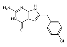 2-amino-4-oxo-6-(4-chlorobenzyl)-3,7-dihydropyrrolo[2,3-d]pyrimidine结构式