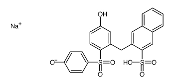 sodium 3-[[5-hydroxy-2-[(4-hydroxyphenyl)sulphonyl]phenyl]methyl]naphthalene-2-sulphonate structure