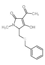 4-acetyl-2-(benzylsulfanylmethyl)-5-hydroxy-1-methyl-2H-pyrrol-3-one结构式