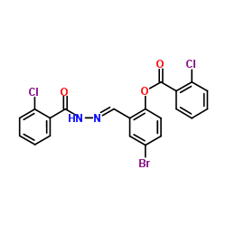 4-Bromo-2-{(E)-[(2-chlorobenzoyl)hydrazono]methyl}phenyl 2-chlorobenzoate结构式