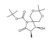 (3R,4S)-1-tert-butoxycarbonyl-4-hydroxy-3,8,8-trimethyl-2-oxo-1-aza-7,9-dioxaspiro[4,5]decane结构式