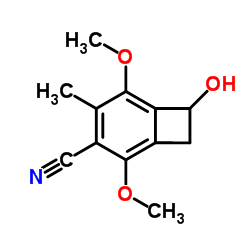 Bicyclo[4.2.0]octa-1,3,5-triene-3-carbonitrile, 7-hydroxy-2,5-dimethoxy-4-methyl- (9CI) structure