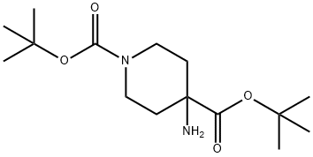 1,4-Piperidinedicarboxylic acid, 4-amino-, 1,4-bis(1,1-dimethylethyl) ester Structure