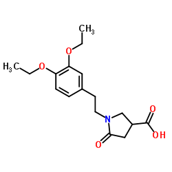 1-[2-(3,4-DIETHOXY-PHENYL)-ETHYL]-5-OXO-PYRROLIDINE-3-CARBOXYLIC ACID structure