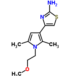 4-[1-(2-Methoxyethyl)-2,5-dimethyl-1H-pyrrol-3-yl]-1,3-thiazol-2-amine结构式