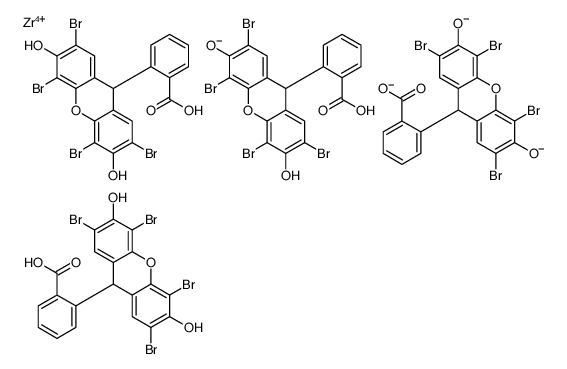 2-(2,4,5,7-tetrabromo-3,6-dihydroxyxanthen-9-yl)benzoic acid, zirconium salt structure