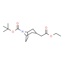 3-ETHOXYCARBONYLMETHYL-8-AZA-BICYCLO[3.2.1]OCTANE-8-CARBOXYLIC ACID TERT-BUTYL ESTER structure