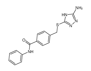 4-((5-amino-4H-1,2,4-triazol-3-ylthio)methyl)-N-phenylbenzamide结构式