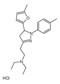 N,N-diethyl-2-[3-(5-methylfuran-2-yl)-2-(4-methylphenyl)-3,4-dihydropyrazol-5-yl]ethanamine,hydrochloride结构式