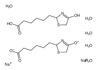 disodium,6-(4-oxo-1,3-thiazolidin-2-yl)hexanoate,pentahydrate结构式