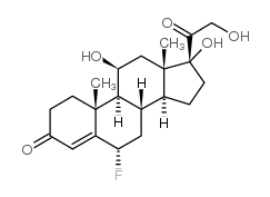 Pregn-4-ene-3,20-dione,6-fluoro-11,17,21-trihydroxy-, (6a,11b)- Structure