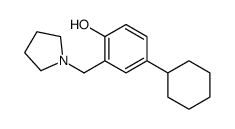 4-cyclohexyl-2-(pyrrolidin-1-ylmethyl)phenol Structure