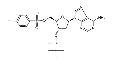 5'-O-tosyl-3'-O-(tert-butyldimethylsilyl)-2'-deoxyadenosine结构式