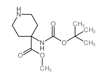 METHYL 4-((TERT-BUTOXYCARBONYL)AMINO)PIPERIDINE-4-CARBOXYLATE structure