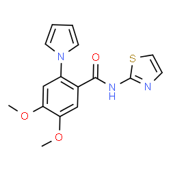 4,5-Dimethoxy-2-(1H-pyrrol-1-yl)-N-(1,3-thiazol-2-yl)benzamide结构式