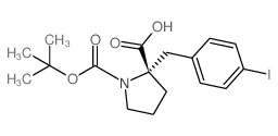 Boc-(S)-α-(4-碘苄基)-脯氨酸结构式