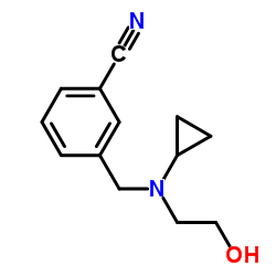 3-{[Cyclopropyl(2-hydroxyethyl)amino]methyl}benzonitrile结构式