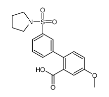 5-methoxy-2-(3-pyrrolidin-1-ylsulfonylphenyl)benzoic acid结构式