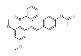 4-[(E)-3,5-dimethoxy-2-(2-pyridylsulfinyl)styryl]phenyl acetate Structure