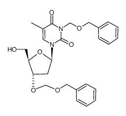 3-N,3'-O-bis(benzyloxymethyl)-2'-deoxythymidine结构式