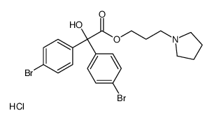 3-pyrrolidin-1-ylpropyl 2,2-bis(4-bromophenyl)-2-hydroxyacetate,hydrochloride Structure