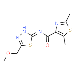 N-[(2Z)-5-(methoxymethyl)-1,3,4-thiadiazol-2(3H)-ylidene]-2,5-dimethyl-1,3-thiazole-4-carboxamide Structure