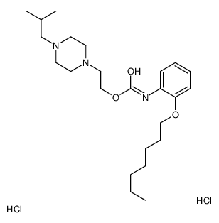 2-[4-(2-methylpropyl)piperazin-1-yl]ethyl N-(2-heptoxyphenyl)carbamate,dihydrochloride结构式