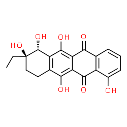 (7R)-8-Ethyl-7,8,9,10-tetrahydro-1,6,7,8α,11-pentahydroxy-5,12-naphthacenedione Structure