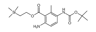 6-amino-3-[[(1,1-dimethylethoxy)carbonyl]amino]-2-methylbenzoic 2-(trimethylsilyl)ethyl ester结构式