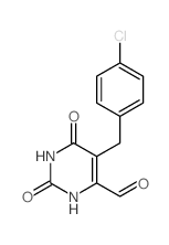 5-[(4-chlorophenyl)methyl]-2,6-dioxo-3H-pyrimidine-4-carbaldehyde structure