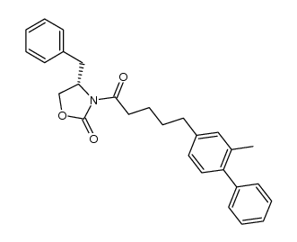 4-(S)-benzyl-3-{5-(3-methyl-4-phenylphenyl)pentanoyl}oxazolidin-2-one Structure