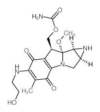 Azirino[2',3':3,4]pyrrolo[1,2-a]indole-4,7-dione,8-[[(aminocarbonyl)oxy]methyl]-1,1a,2,8,8a,8b-hexahydro-6-[(2-hydroxyethyl)amino]-8a-methoxy-5-methyl-,[1aS-(1aa,8b,8aa,8ba)]- (9CI)结构式