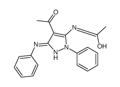 N-(4-acetyl-5-anilino-2-phenylpyrazol-3-yl)acetamide结构式