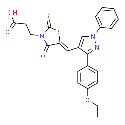 3-[(5Z)-5-{[3-(4-ethoxyphenyl)-1-phenyl-1H-pyrazol-4-yl]methylidene}-4-oxo-2-thioxo-1,3-thiazolidin-3-yl]propanoic acid结构式