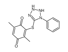 2,5-dimethyl-3-[(1-phenyl-2,3-dihydrotetrazol-5-yl)sulfanyl]cyclohexa-2,5-diene-1,4-dione Structure