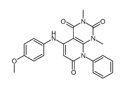 5-(4-methoxyanilino)-1,3-dimethyl-8-phenylpyrido[2,3-d]pyrimidine-2,4,7-trione结构式