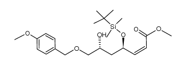 methyl (2Z,4R,6R)-4-(tert-butyldimethylsilyl)oxy-6-hydroxy-7-(4-methoxybenzyl)oxy-2-heptenoate结构式