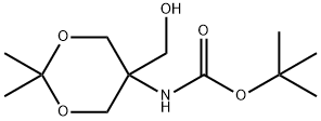 5-(羟甲基)-2,2-二甲基-1,3-二噁烷-5-基]氨基甲酸叔丁酯结构式