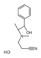 [R(R*,S*)]-3-[(2-hydroxy-1-methyl-2-phenylethyl)methylamino]propiononitrile monohydrochloride Structure