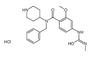 N-benzyl-2-methoxy-4-(methylcarbamoylamino)-N-piperidin-1-ium-4-ylbenzamide,chloride结构式