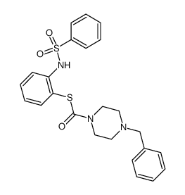 4-benzyl-piperazine-1-carbothioic acid S-(2-benzenesulfonylamino-phenyl) ester Structure