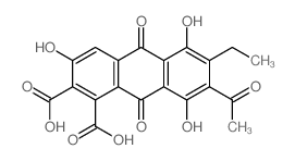 1,2-Anthracenedicarboxylicacid, 7-acetyl-6-ethyl-9,10-dihydro-3,5,8-trihydroxy-9,10-dioxo- structure