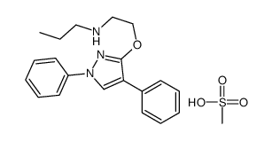 N-[2-(1,4-diphenylpyrazol-3-yl)oxyethyl]propan-1-amine,methanesulfonic acid Structure